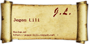 Jeges Lili névjegykártya